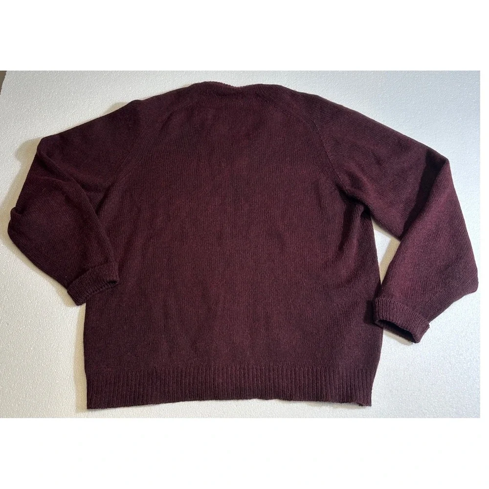 Vtg Burgundy V Neck Sweater Mens XLarge Classic Knit Pullover -‎ Unknown Brand